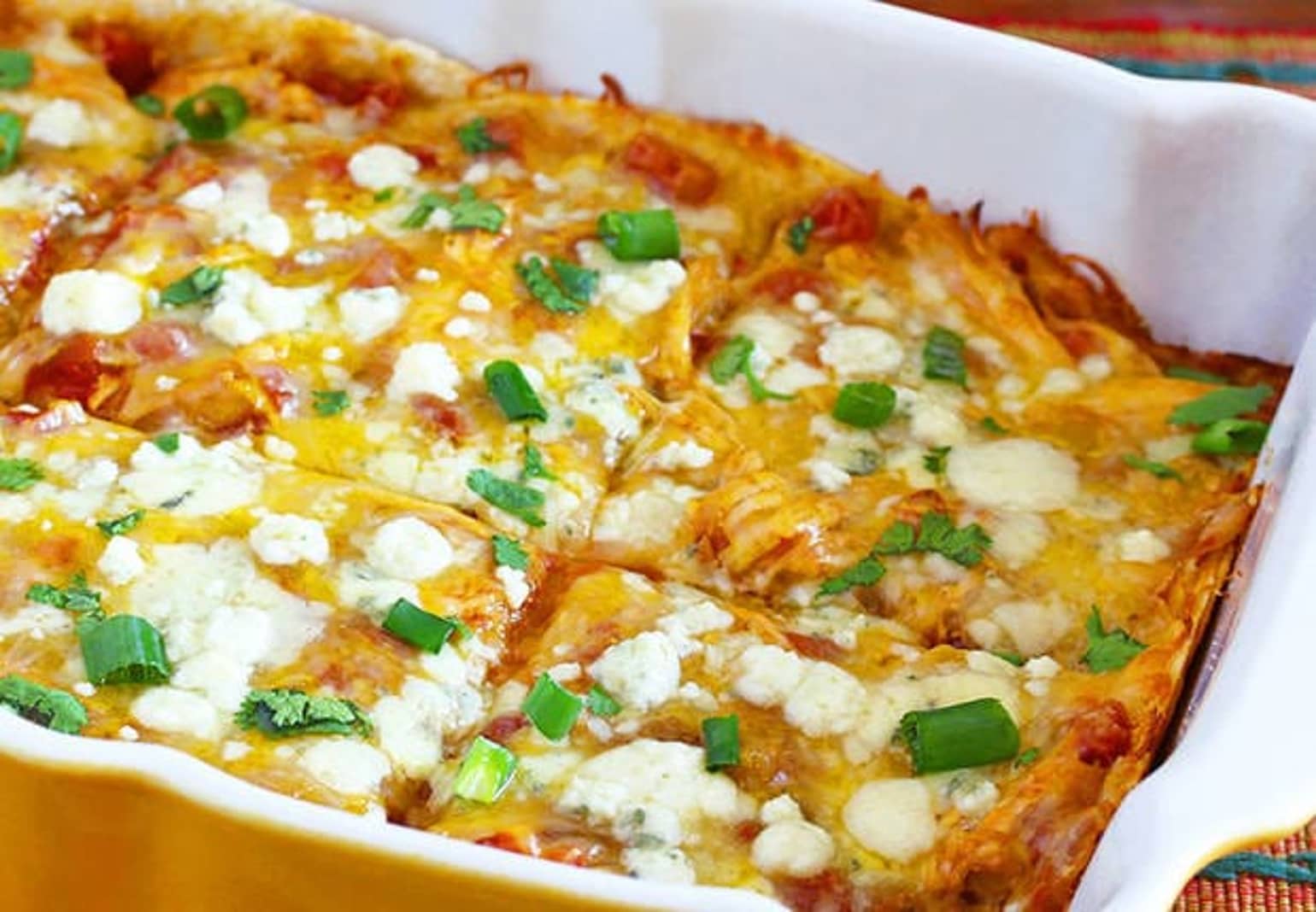 Buffalo Chicken Enchilada Casserole